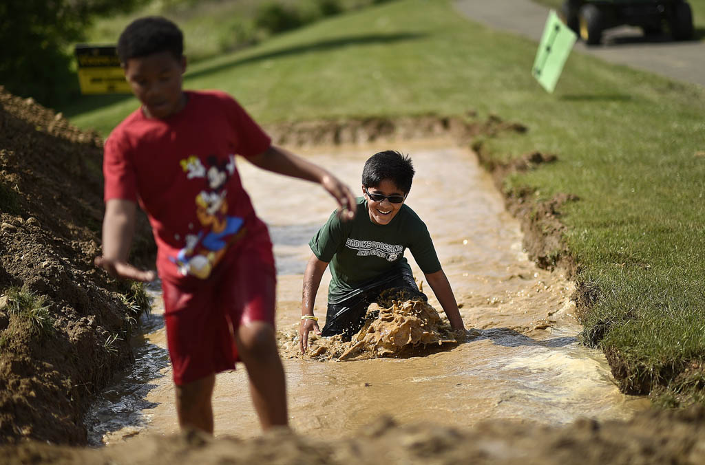 Children ages 6 and older can participate in mud run with parents