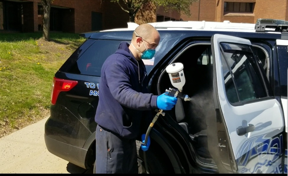 South Brunswick Public Works employees begin second round of disinfecting township vehicles