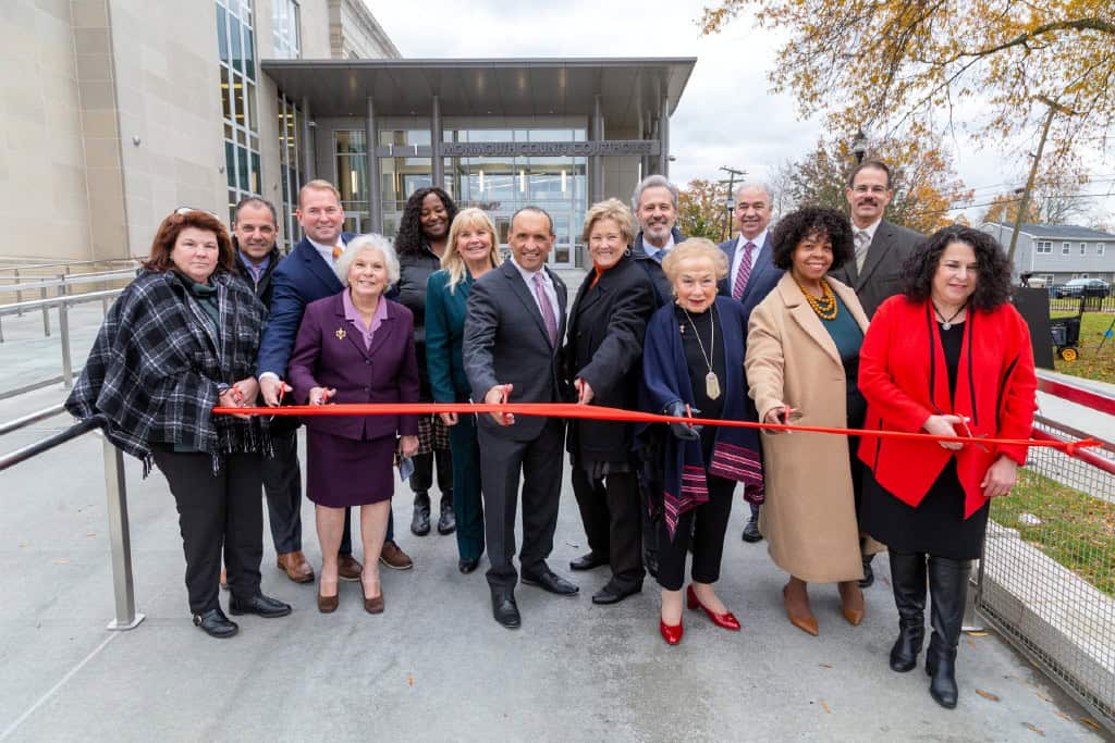 Monmouth County officials cut ribbon at new courthouse security vestibule