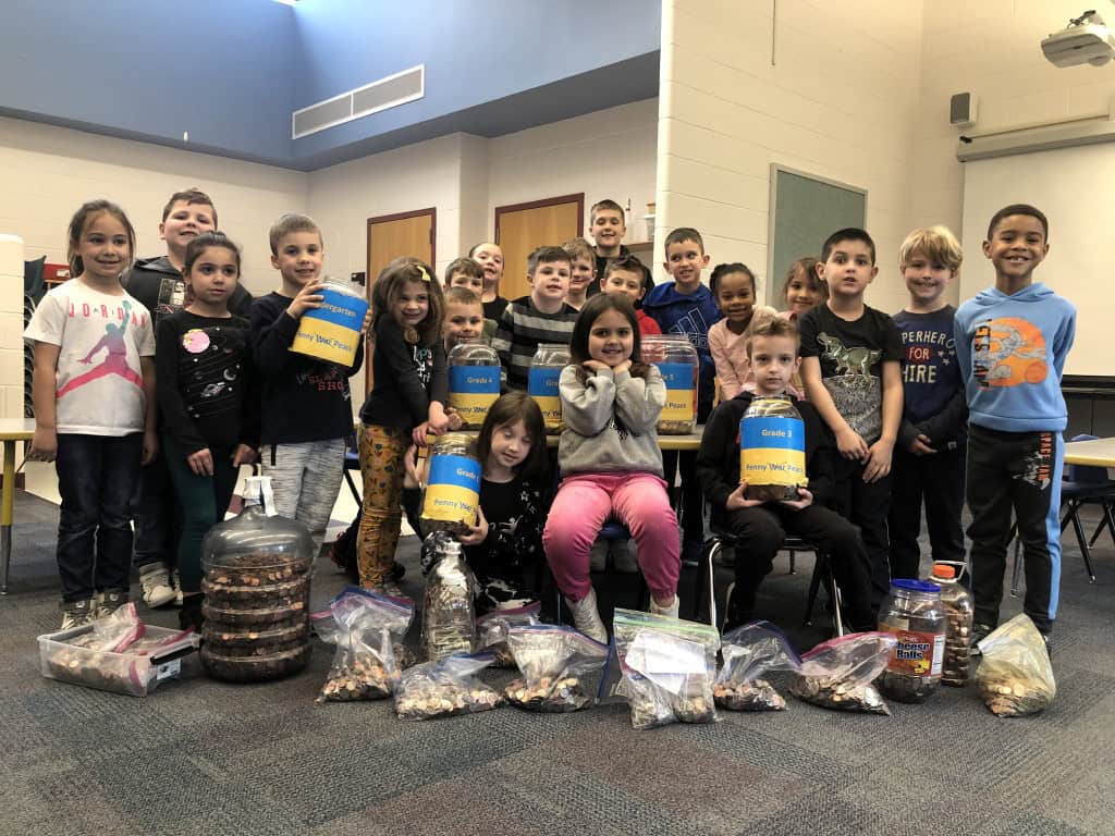 Freehold Township first grade pupil inspires penny drive for Ukraine