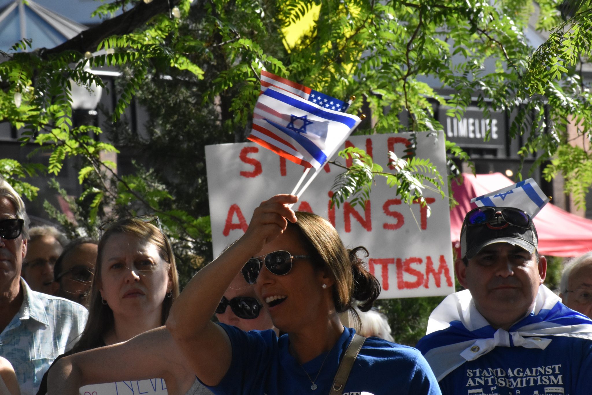 Local rally pushes back against antisemitism