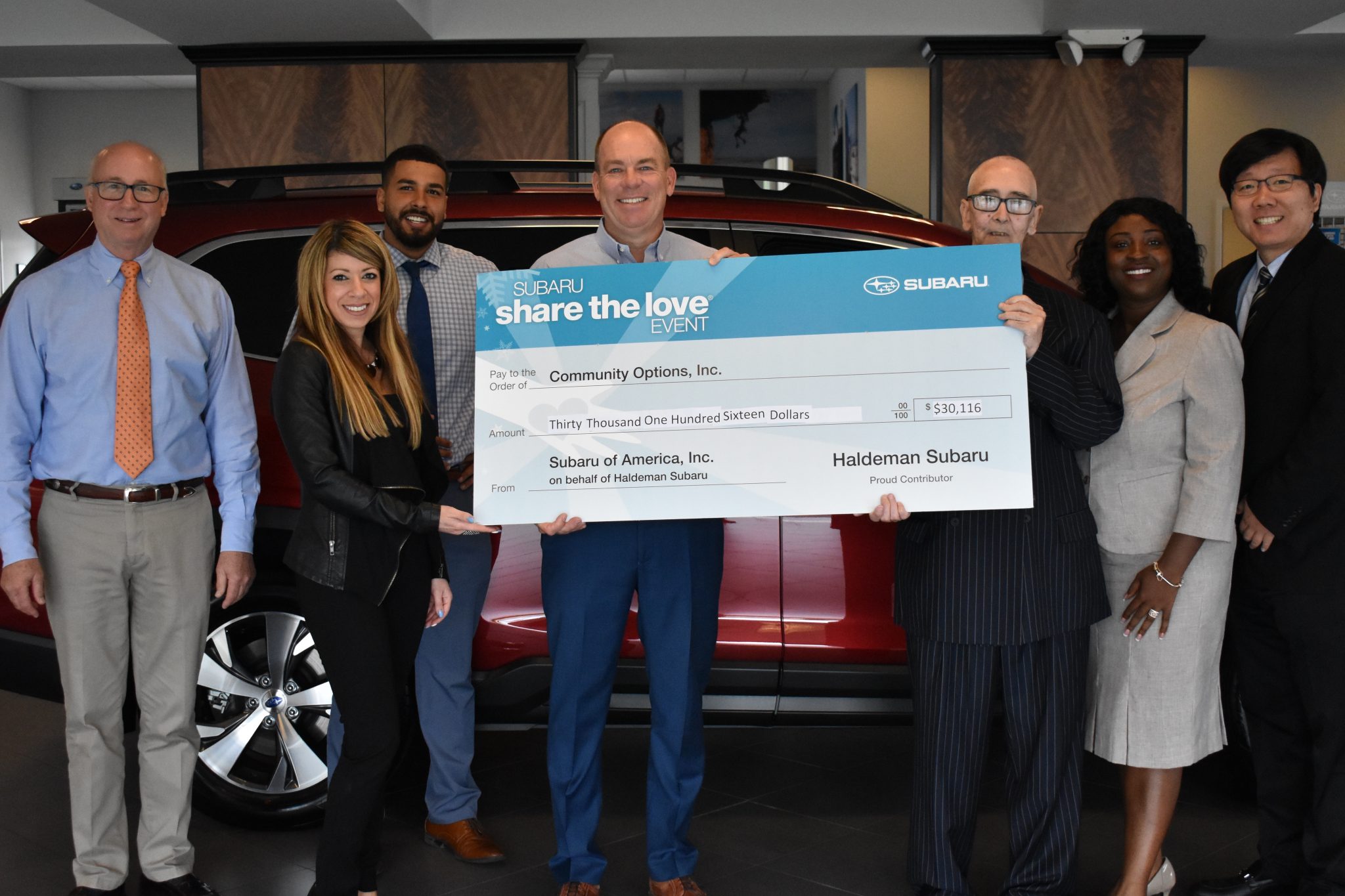 Community Options receives $30,000 plus from local Subaru dealership