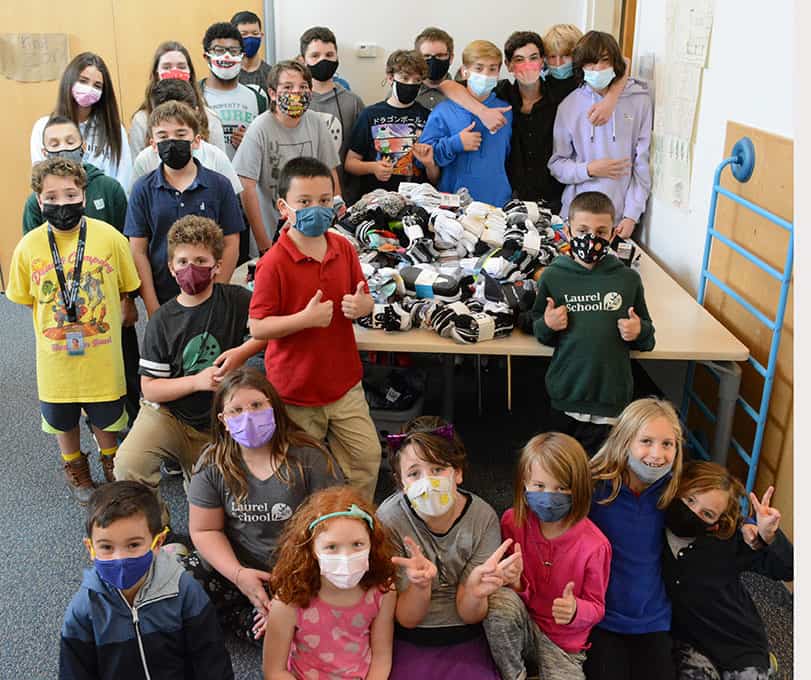 Students collect thousands of socks to donate to HomeFront