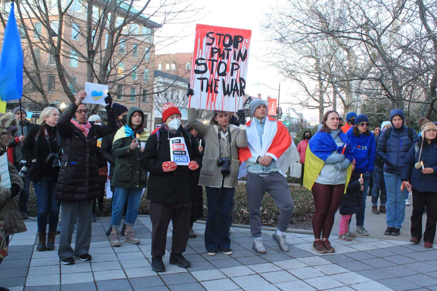 ‘Peace in Ukraine’: More than 200 gather in Palmer Square in support of Ukraine