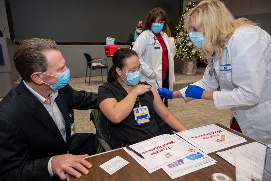 Saint Peter’s health care workers receive first doses of Moderna vaccine