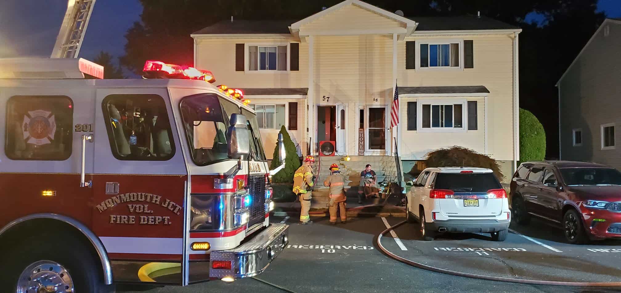 Humid weather – a challenge – for firefighters battling fire at South Brunswick residence; no injuries reported