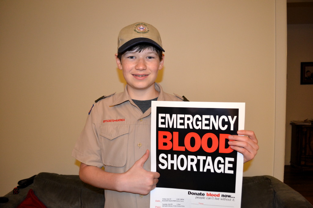 Scout inspired by grandfather promotes blood drives in East Brunswick