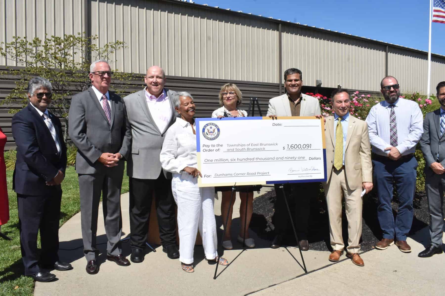 East, South Brunswick presented with $1.6 million in federal funds for Dunhams Corner Road improvements