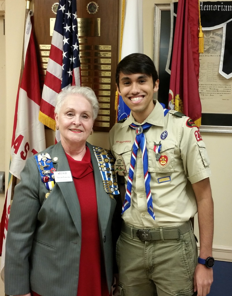 Scout installs flag pole and benches at Raritan Valley YMCA