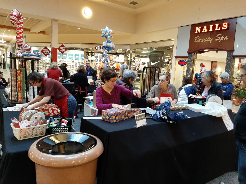 East Brunswick Hadassah members offer gift wrapping during the holiday season