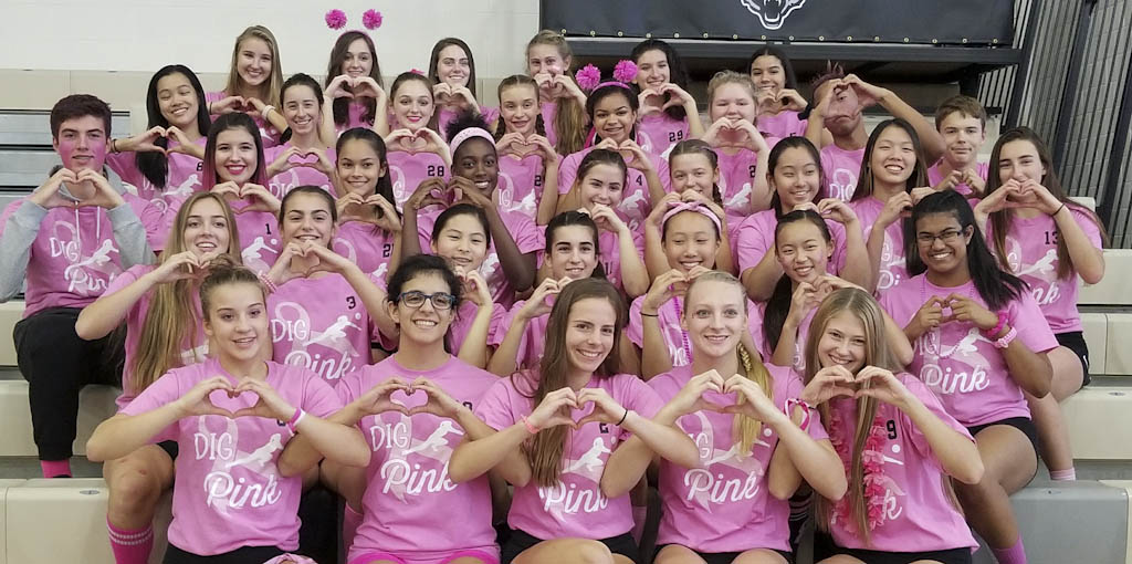 Volleyball teams take part on breast cancer fundraiser