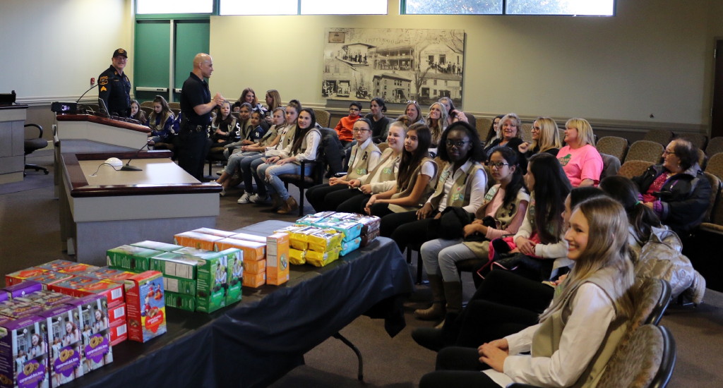 Spotswood police, scouts engage community with cookie party