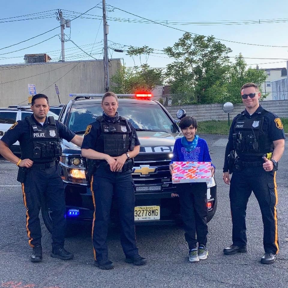 South River boy shows appreciation for police with stickers and donuts