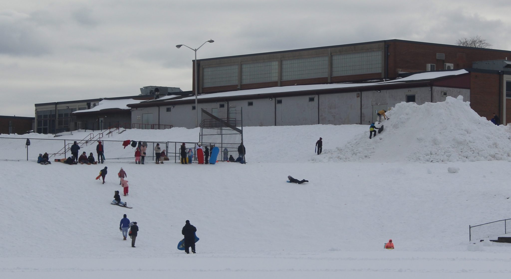 Residents enjoy the snow in South River