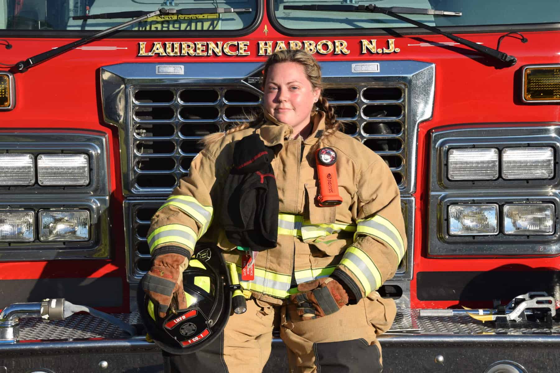 Female firefighter encourages conquering goals in the New Year