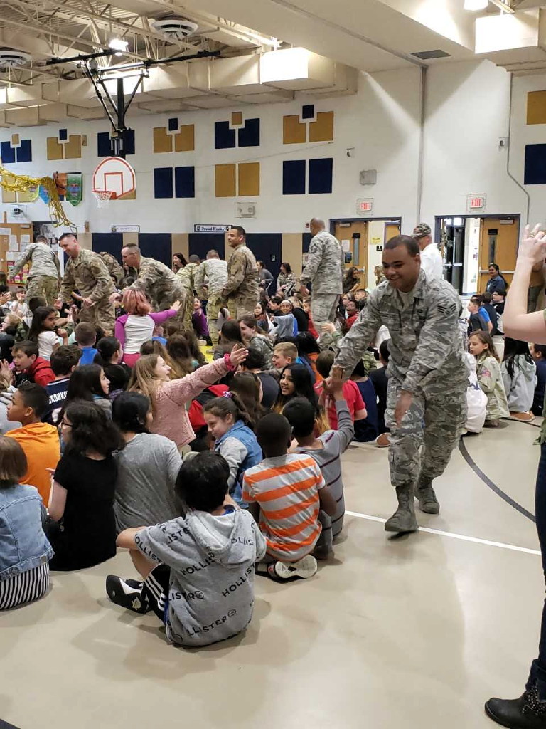 Memorial Elementary School students participate in hands-on Military Day experience