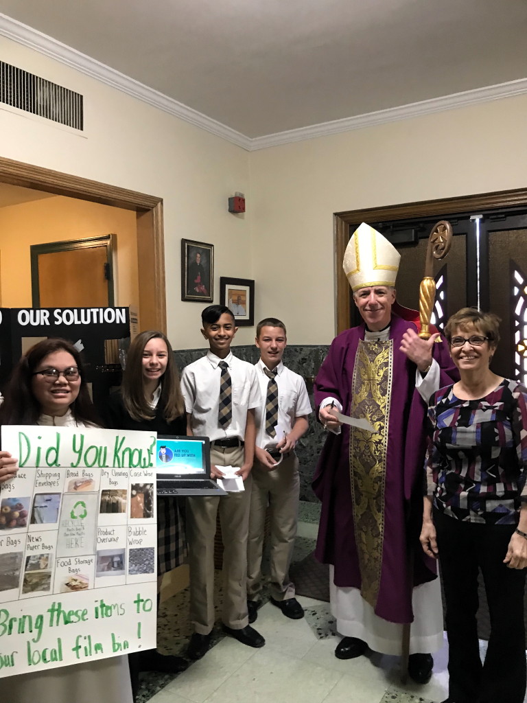 Bishop Checchio visits Our Lady of Victories School in Sayreville