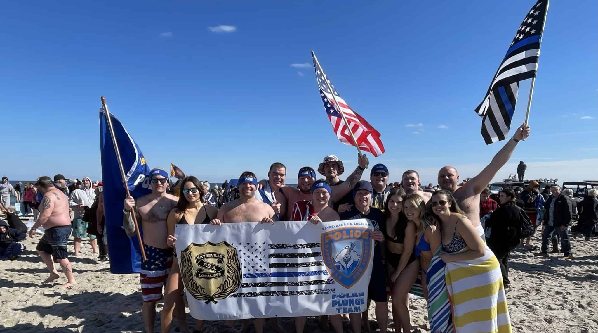 Sayreville police part of top fundraising PBA for Special Olympics’ Polar Bear Plunge