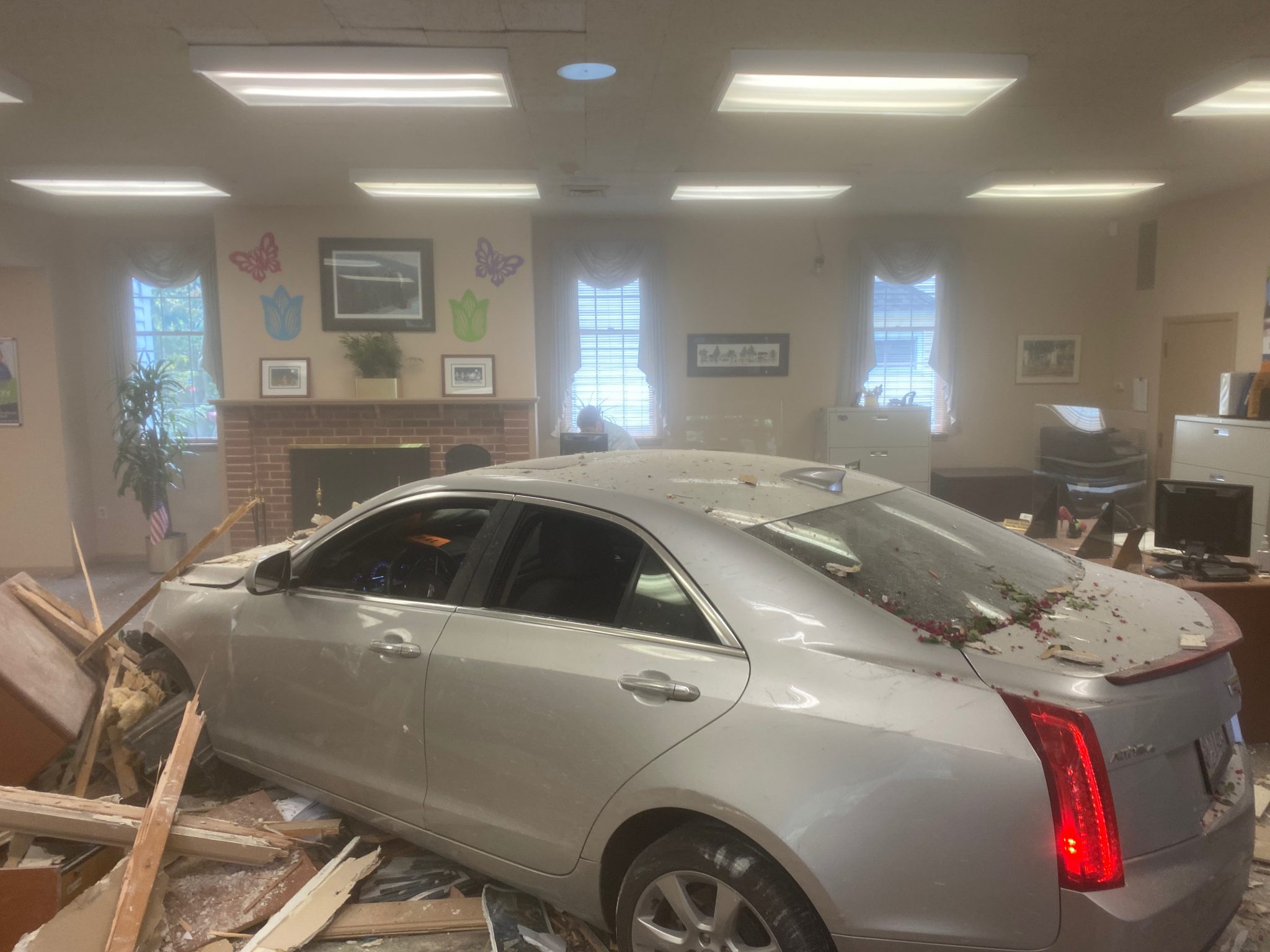 Vehicle crashes into 1st Constitution Bank